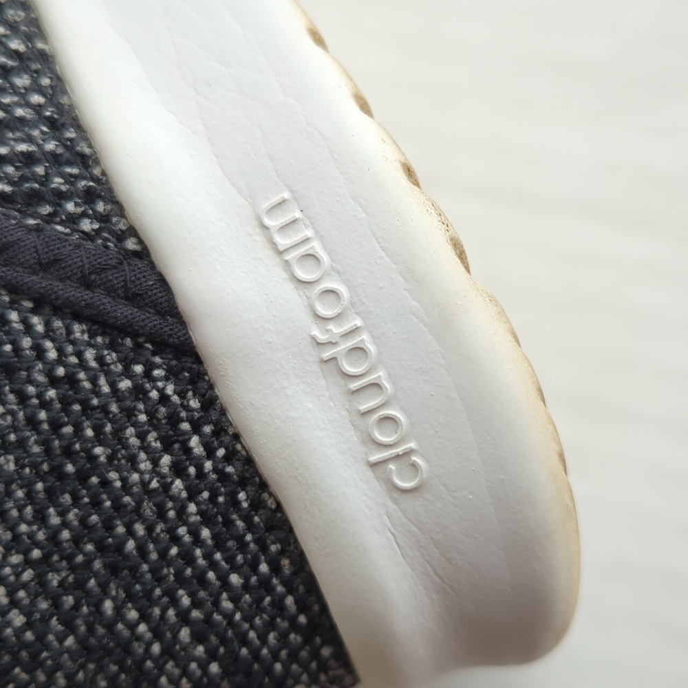 Adidas Cloud Foam Memory Footbed Lightweight Athletic Sneakers 7 Black White - Picture 13 of 14
